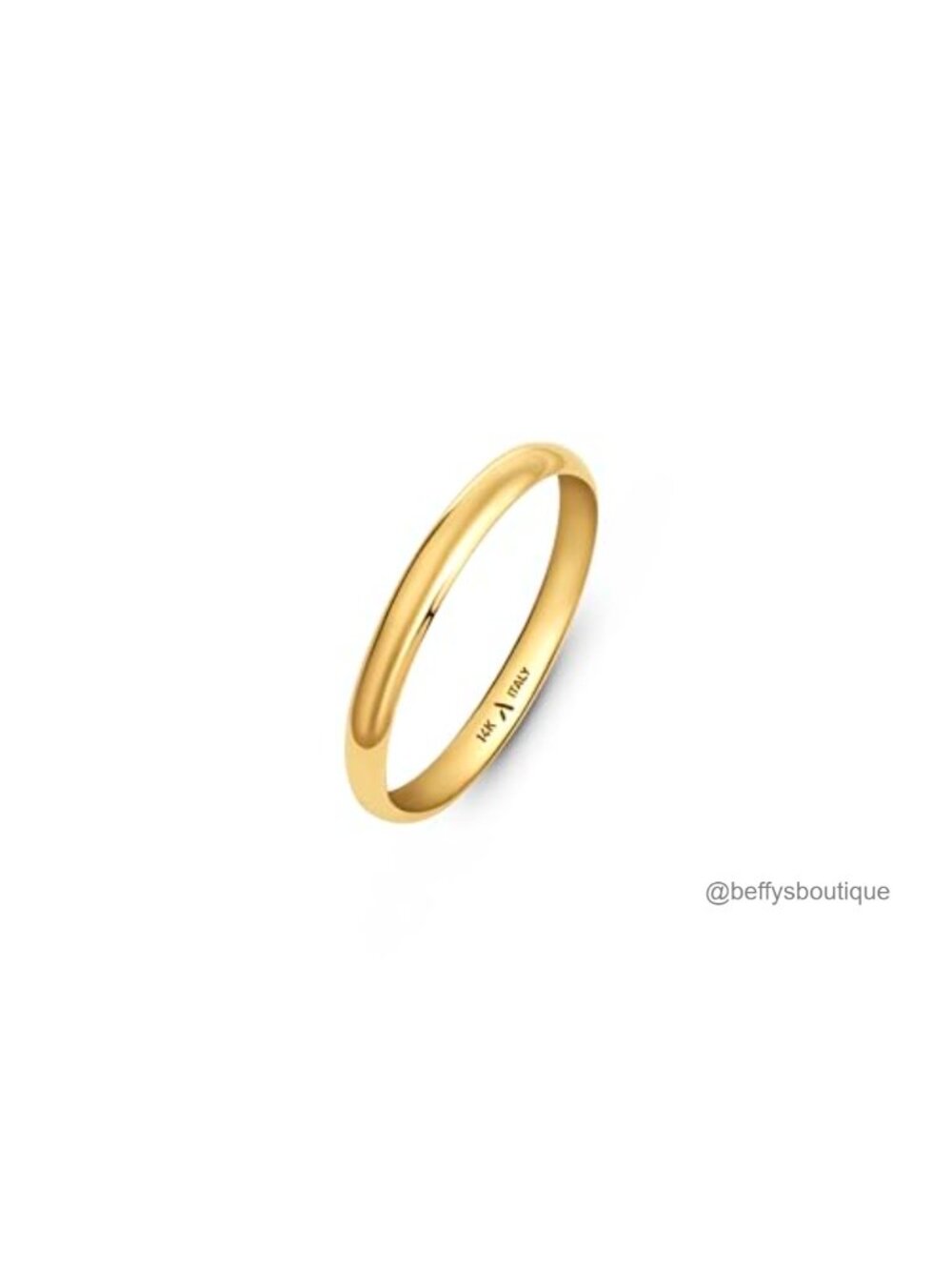 14K Gold Wedding Band Unisex Polished 2mm Comfort Fit Ring